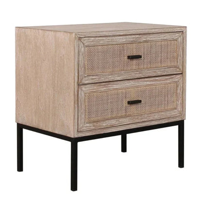 Noah Natural Wooden Bedside Table - LOOMLAN - Artesia - Nightstands