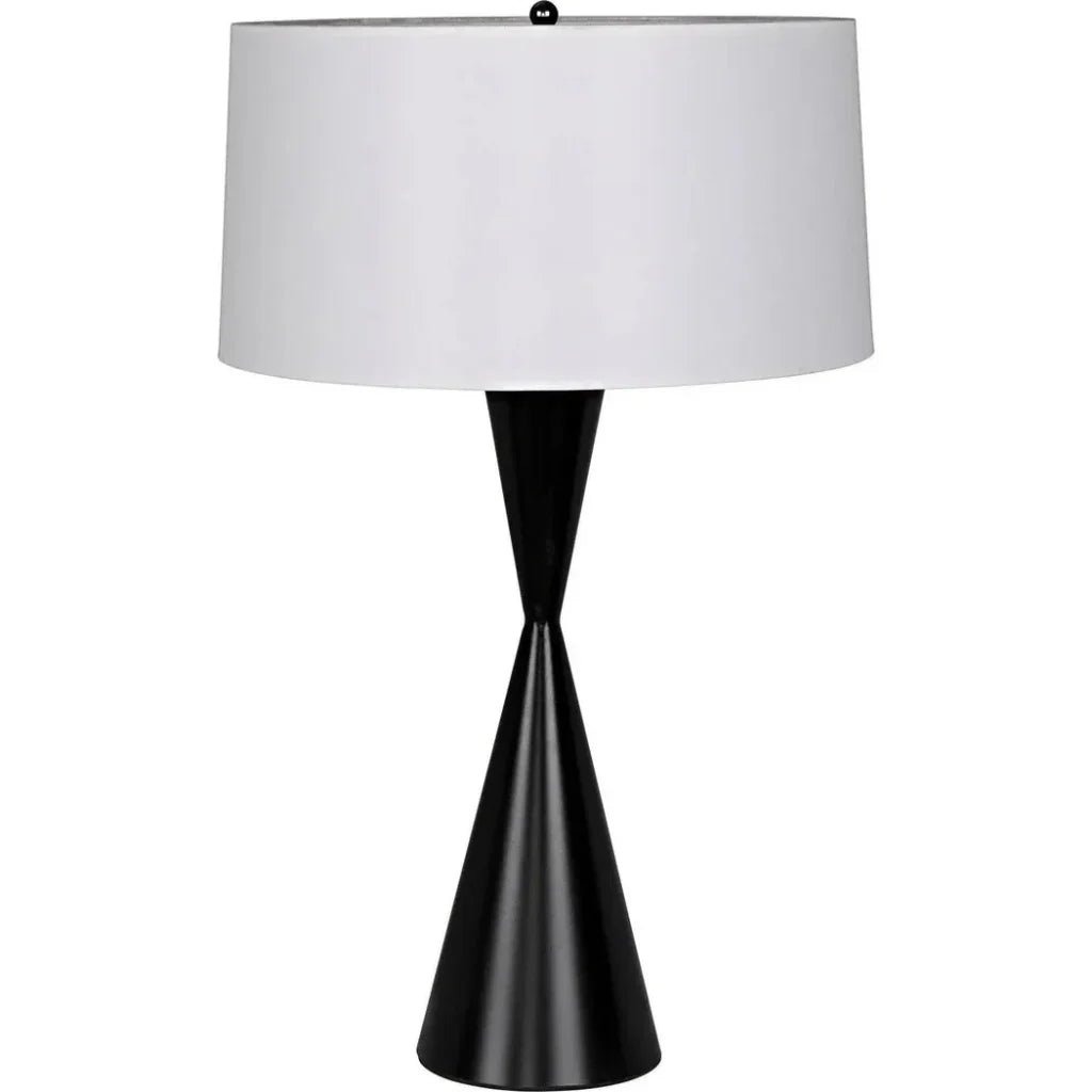 Noble Black Steel Table Lamp with Shade - LOOMLAN - Noir - Table Lamps