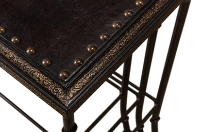 Noble Embossed Leather Nesting Table (Set Of 3) - LOOMLAN - Sarreid - Side Tables