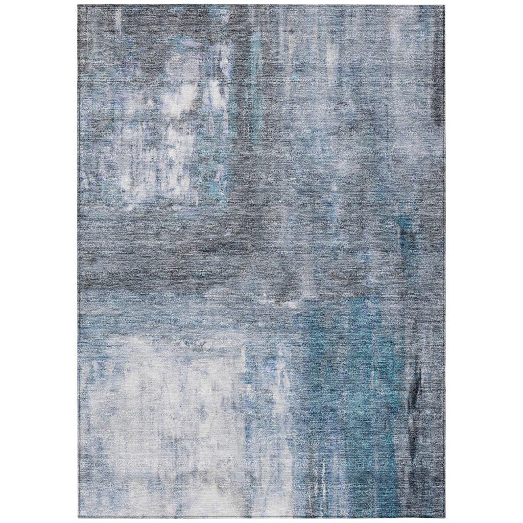Nocturne Blue Washable Indoor-Outdoor Rug-Outdoor Rugs-LOOMLAN Rugs-2'6" x 3'10"-LOOMLAN
