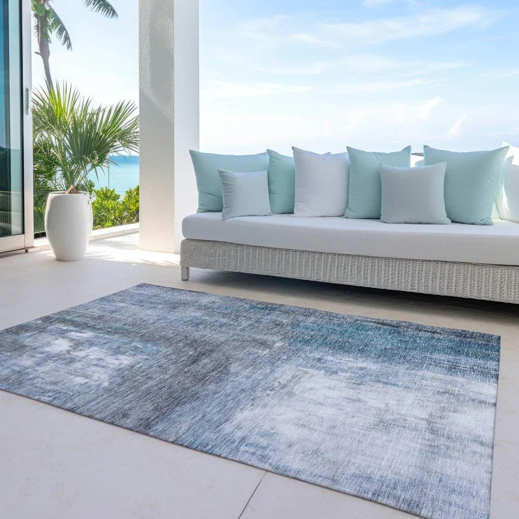 Nocturne Blue Washable Indoor-Outdoor Rug-Outdoor Rugs-LOOMLAN Rugs-LOOMLAN