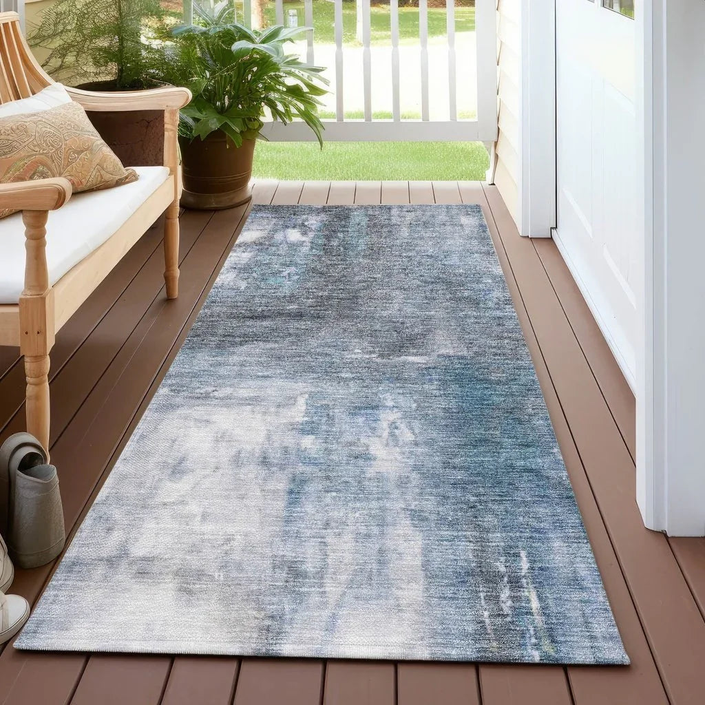 Nocturne Blue Washable Indoor-Outdoor Rug-Outdoor Rugs-LOOMLAN Rugs-LOOMLAN