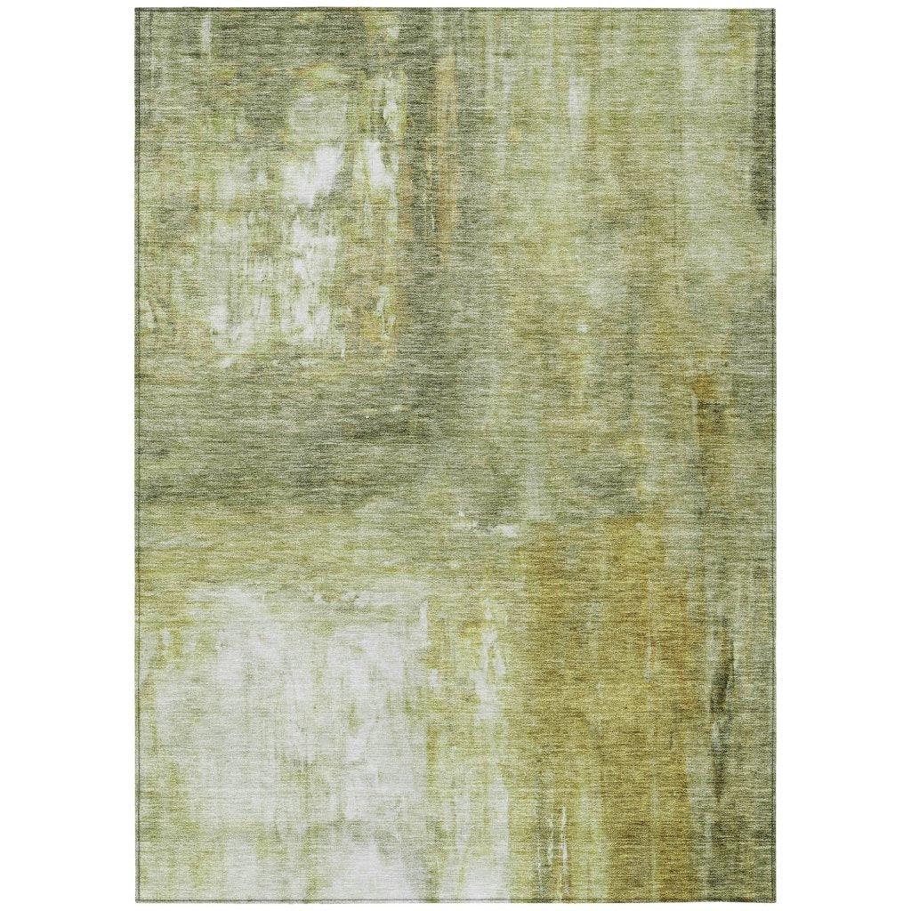 Nocturne Green Washable Indoor-Outdoor Rug-Outdoor Rugs-LOOMLAN Rugs-2'6" x 3'10"-LOOMLAN