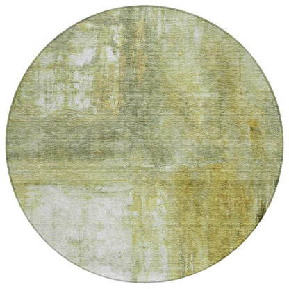 Nocturne Green Washable Indoor-Outdoor Rug-Outdoor Rugs-LOOMLAN Rugs-8' x 8'-LOOMLAN