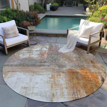 Nocturne Orange Washable Indoor-Outdoor Rug-Outdoor Rugs-LOOMLAN Rugs-LOOMLAN