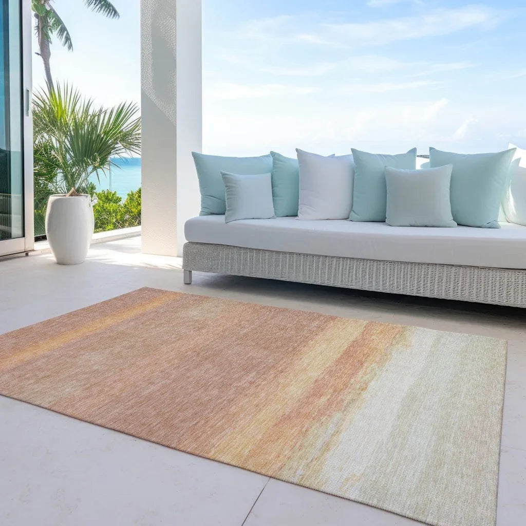 Noe Orange Washable Indoor - Outdoor Rug - LOOMLAN - LOOMLAN Rugs - Outdoor Rugs