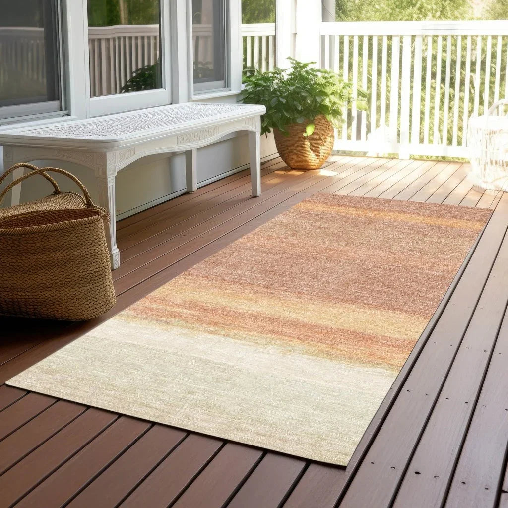 Noe Orange Washable Indoor - Outdoor Rug - LOOMLAN - LOOMLAN Rugs - Outdoor Rugs