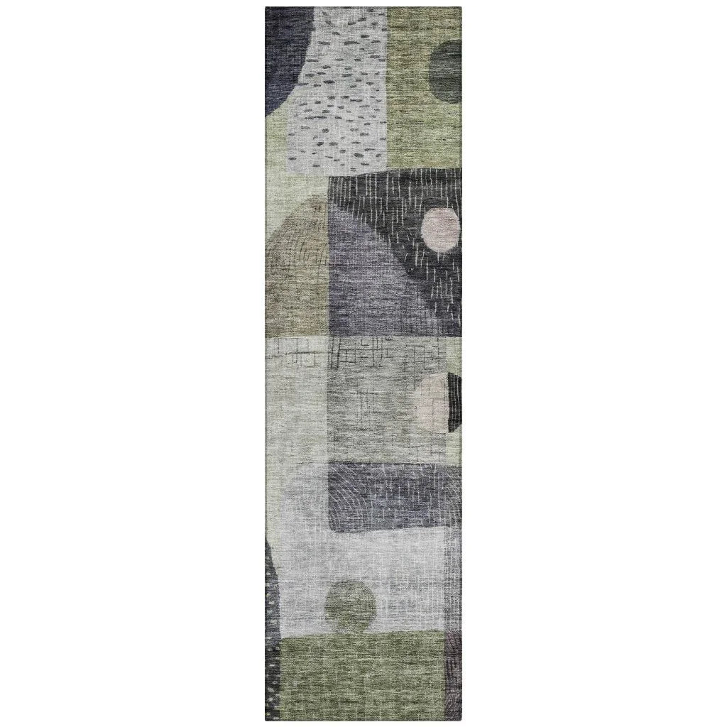 Noel Aloe Washable Indoor-Outdoor Rug-Outdoor Rugs-LOOMLAN Rugs-2'3" x 7'6"-LOOMLAN