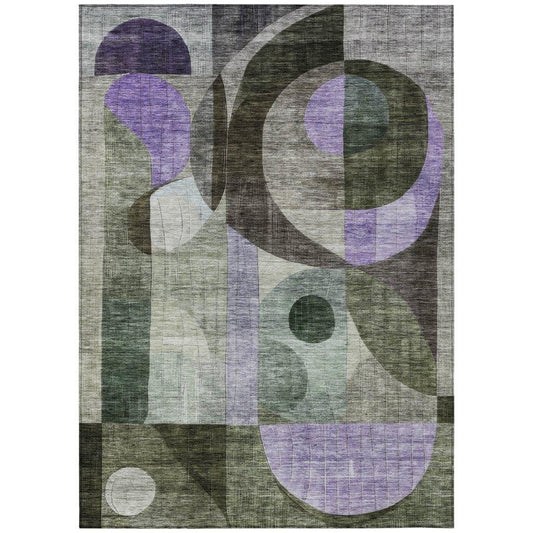 Noel Olive Washable Indoor-Outdoor Rug-Outdoor Rugs-LOOMLAN Rugs-2'6" x 3'10"-LOOMLAN