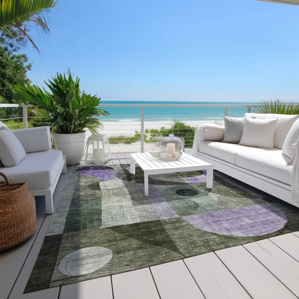 Noel Olive Washable Indoor-Outdoor Rug-Outdoor Rugs-LOOMLAN Rugs-LOOMLAN