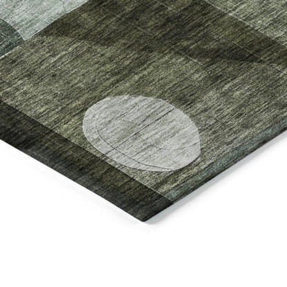 Noel Olive Washable Indoor-Outdoor Rug-Outdoor Rugs-LOOMLAN Rugs-LOOMLAN