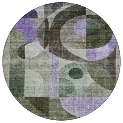 Noel Olive Washable Indoor-Outdoor Rug-Outdoor Rugs-LOOMLAN Rugs-8' x 8'-LOOMLAN