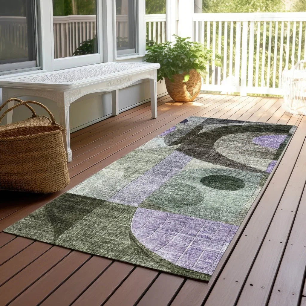 Noel Olive Washable Indoor-Outdoor Rug-Outdoor Rugs-LOOMLAN Rugs-LOOMLAN