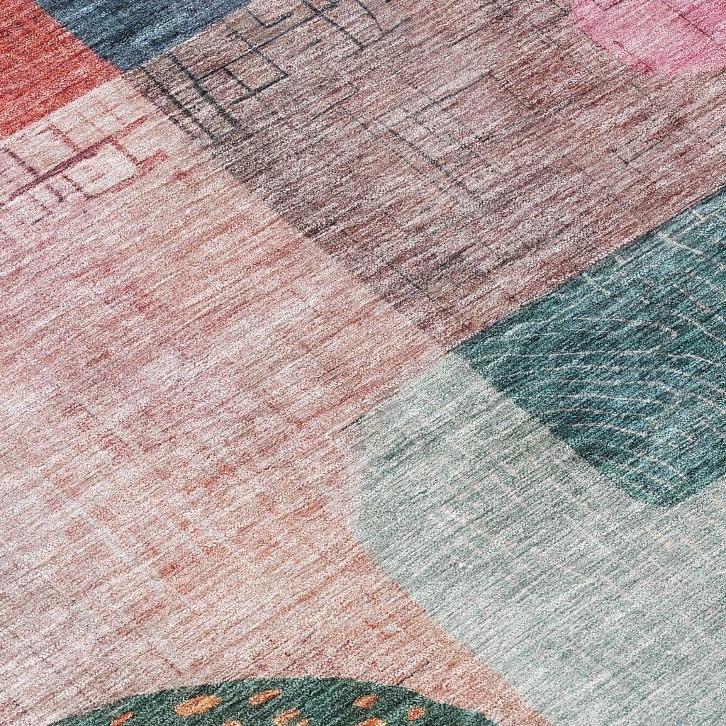 Noel Orange Washable Indoor-Outdoor Rug-Outdoor Rugs-LOOMLAN Rugs-LOOMLAN