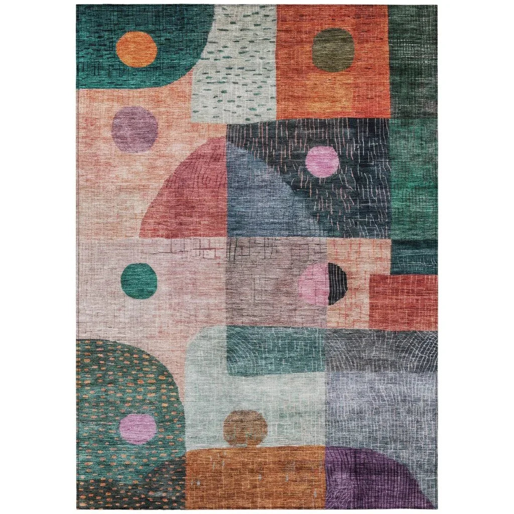Noel Orange Washable Indoor-Outdoor Rug-Outdoor Rugs-LOOMLAN Rugs-2'6" x 3'10"-LOOMLAN