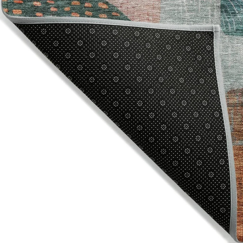 Noel Orange Washable Indoor-Outdoor Rug-Outdoor Rugs-LOOMLAN Rugs-LOOMLAN