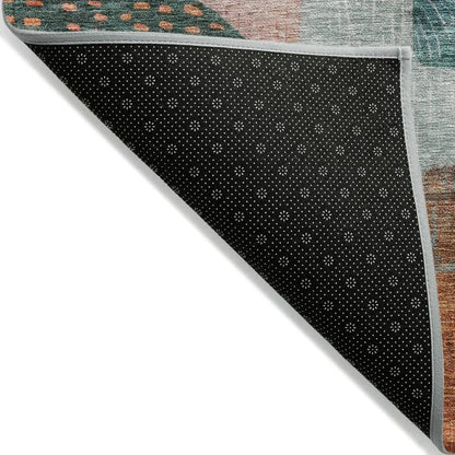 Noel Orange Washable Indoor-Outdoor Rug-Outdoor Rugs-LOOMLAN Rugs-LOOMLAN