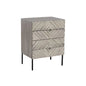 Noemi Nightstand With Chevron & Steel Base - LOOMLAN - SUNPAN - Nightstands