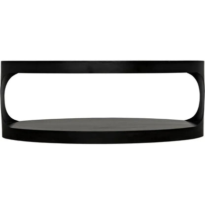 Noir Eclipse Oval Coffee Table Storage Industrial Steel - LOOMLAN - Noir - Coffee Tables