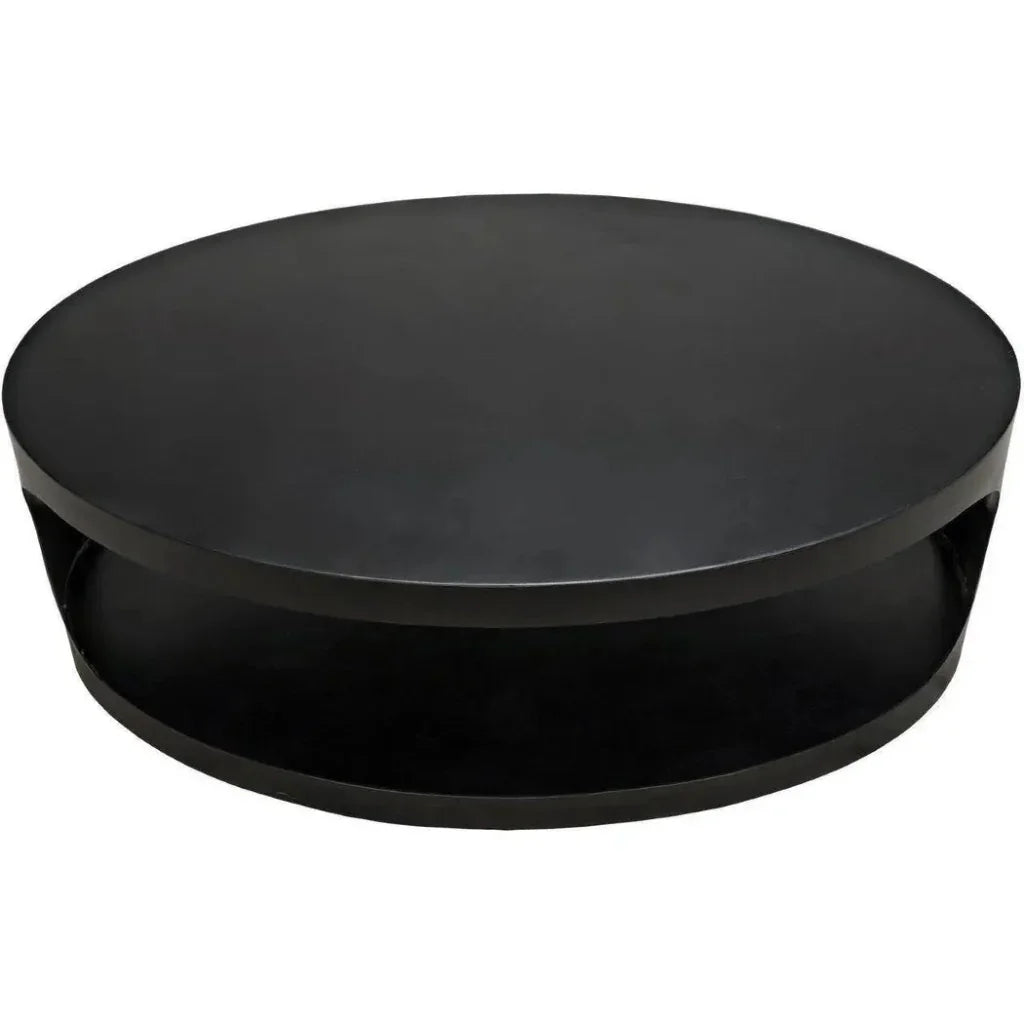 Noir Eclipse Oval Coffee Table Storage Industrial Steel - LOOMLAN - Noir - Coffee Tables