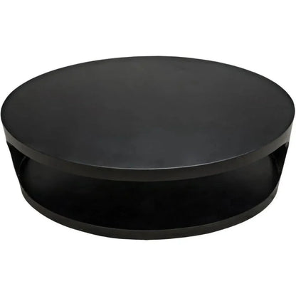 Noir Eclipse Oval Coffee Table Storage Industrial Steel - LOOMLAN - Noir - Coffee Tables