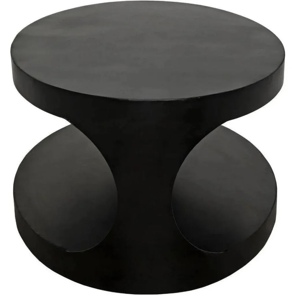 Noir Eclipse Oval Coffee Table Storage Industrial Steel - LOOMLAN - Noir - Coffee Tables
