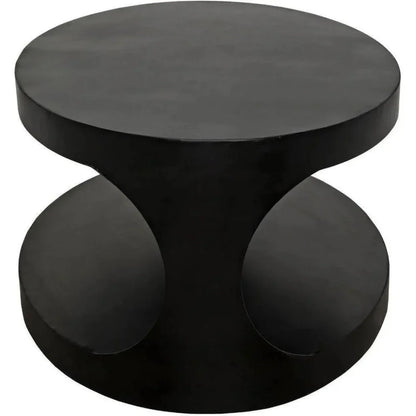 Noir Eclipse Oval Coffee Table Storage Industrial Steel - LOOMLAN - Noir - Coffee Tables
