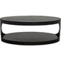 Noir Eclipse Oval Coffee Table Storage Industrial Steel - LOOMLAN - Noir - Coffee Tables