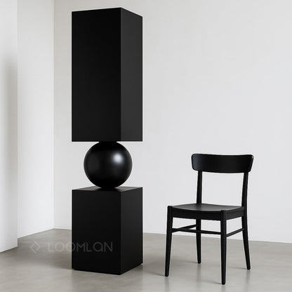 Noir Pillar Accent Cabinet Black