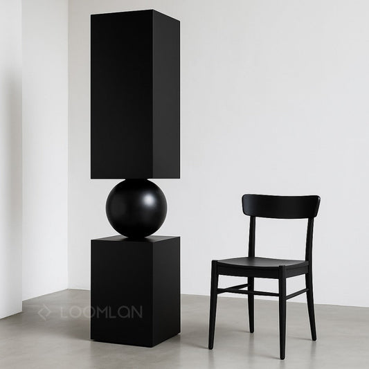 Noir Pillar Accent Cabinet Black