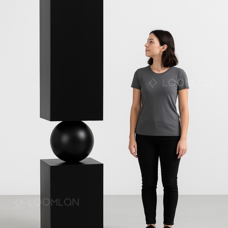 Noir Pillar Accent Cabinet Black