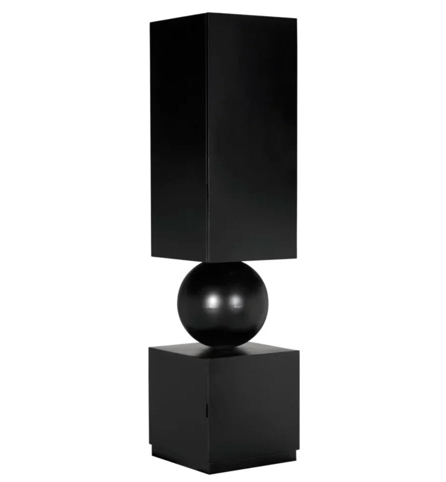 Pillar Industrial Steel Black Cabinet - LOOMLAN - Noir - Accent Cabinets