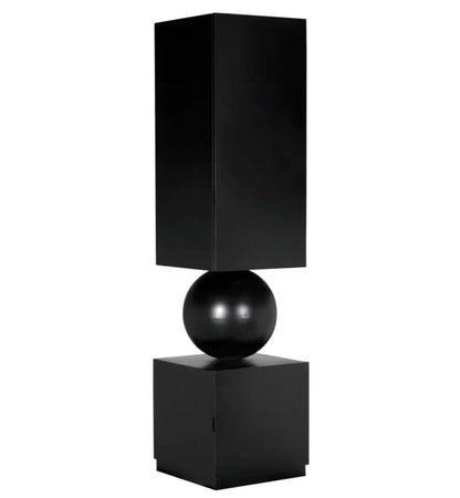 Pillar Industrial Steel Black Cabinet - LOOMLAN - Noir - Accent Cabinets