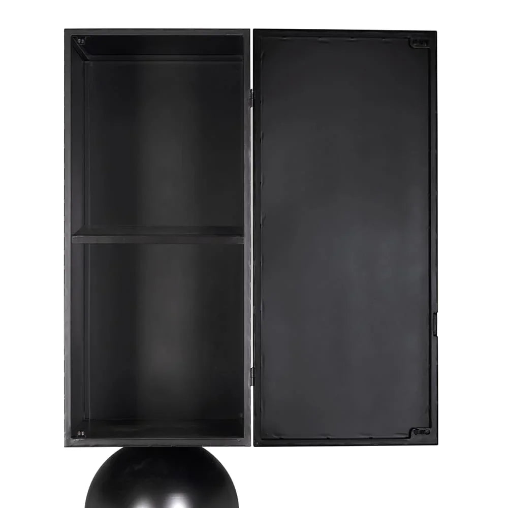 Pillar Industrial Steel Black Cabinet - LOOMLAN - Noir - Accent Cabinets