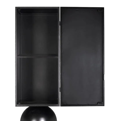 Pillar Industrial Steel Black Cabinet - LOOMLAN - Noir - Accent Cabinets