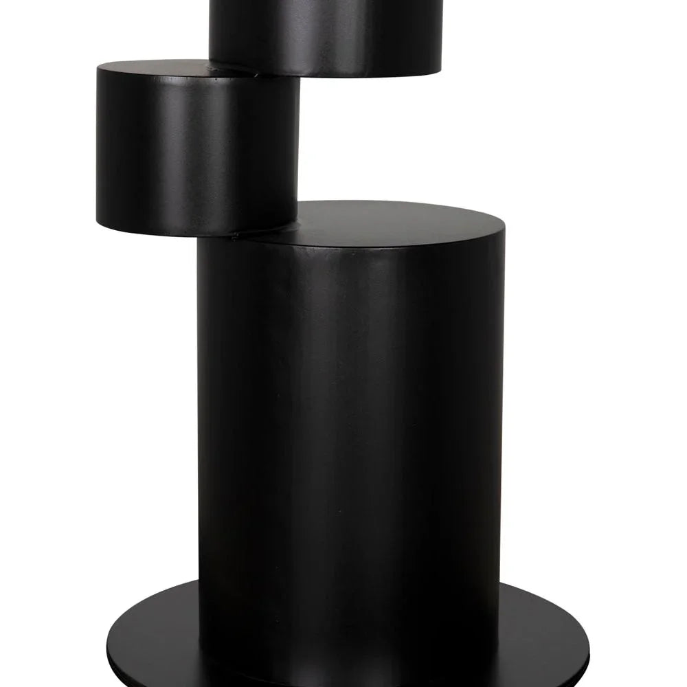 Nola Steel Black Dining Table-Dining Tables-Noir-LOOMLAN