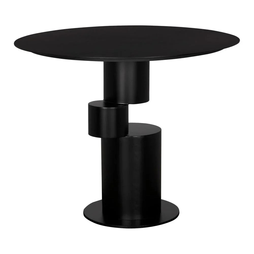 Nola Steel Black Dining Table-Dining Tables-Noir-LOOMLAN