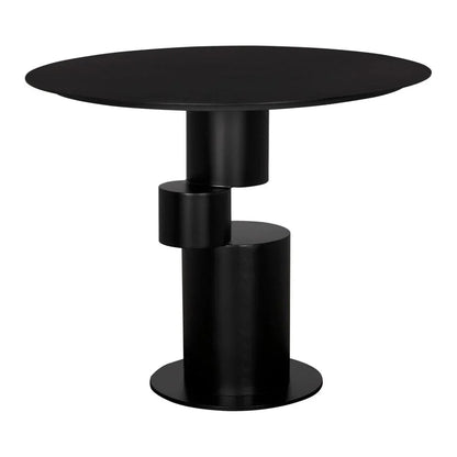 Nola Steel Black Dining Table-Dining Tables-Noir-LOOMLAN