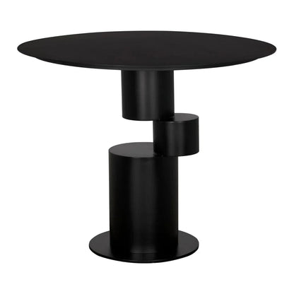 Nola Steel Black Dining Table-Dining Tables-Noir-LOOMLAN