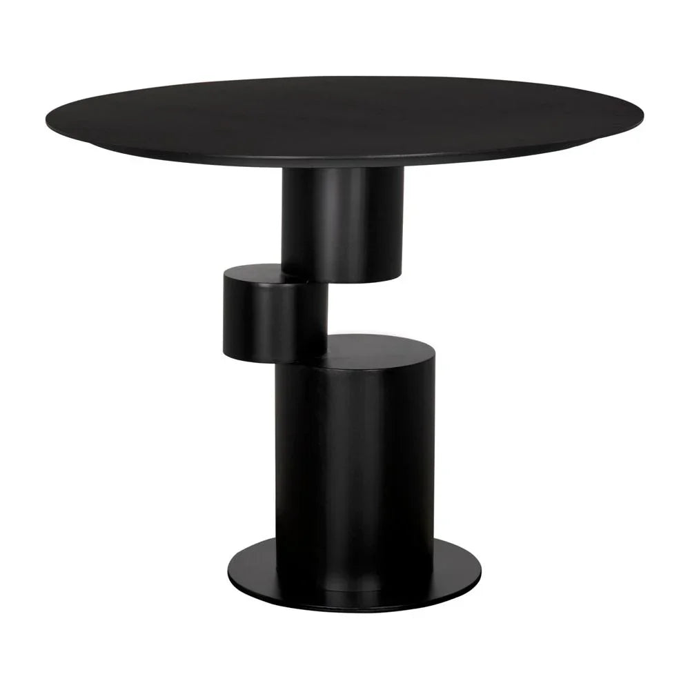 Nola Steel Black Dining Table-Dining Tables-Noir-LOOMLAN