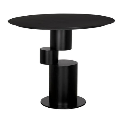 Nola Steel Black Dining Table-Dining Tables-Noir-LOOMLAN