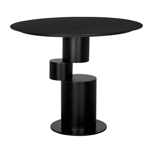 Nola Steel Black Dining Table-Dining Tables-Noir-LOOMLAN