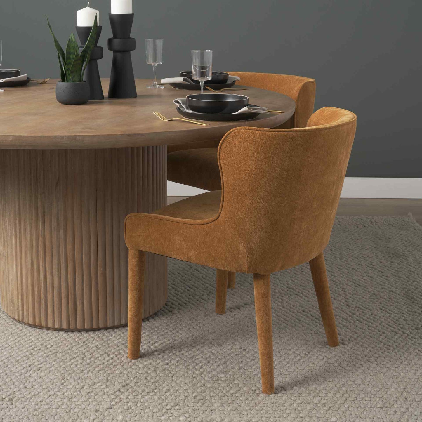 Nolan Slope Leather Armless Dining Chair 2PC