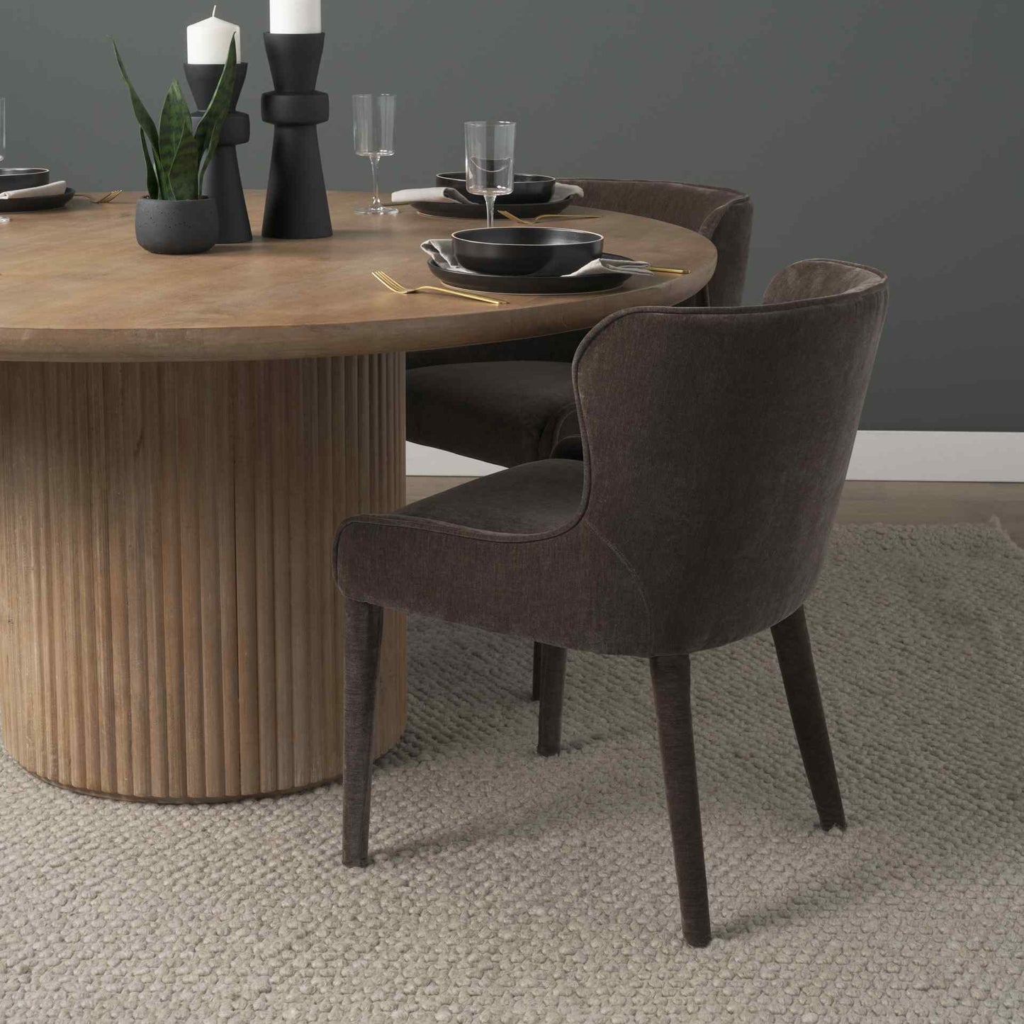 Nolan Slope Leather Armless Dining Chair 2PC