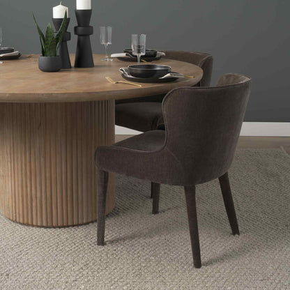 Nolan Slope Leather Armless Dining Chair 2PC