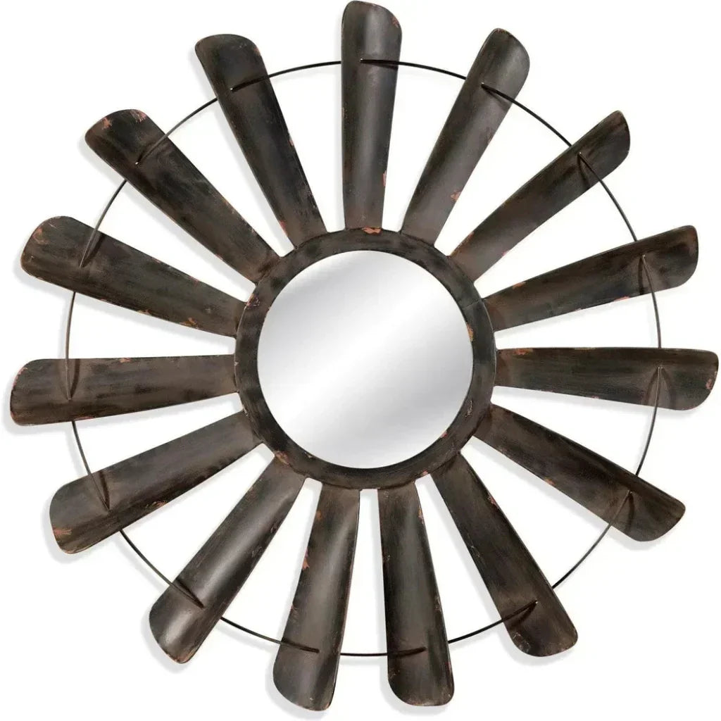 Nolan Wood Grey Wall Mirror - LOOMLAN - Bassett Mirror - Wall Mirrors