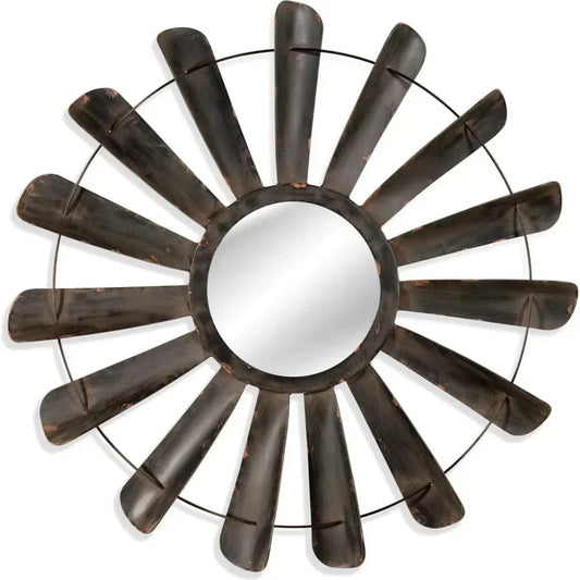 Nolan Wood Grey Wall Mirror - LOOMLAN - Bassett Mirror - Wall Mirrors