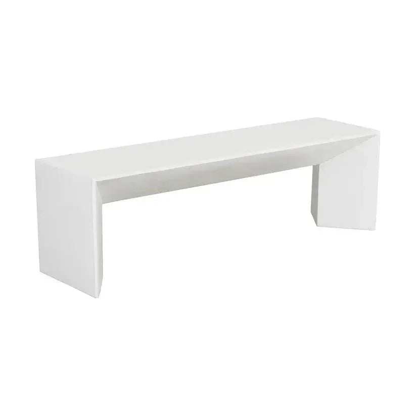 Nomad Concrete Outdoor Backless Bench-Outdoor Benches-SUNPAN-White-LOOMLAN