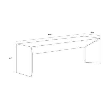 Nomad Concrete Outdoor Backless Bench-Outdoor Benches-SUNPAN-LOOMLAN