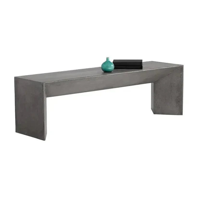 Nomad Concrete Outdoor Backless Bench-Outdoor Benches-SUNPAN-LOOMLAN